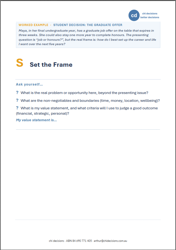 How to Make a Good Decision | SABUDI™ Guided Workbook (Digital Download)