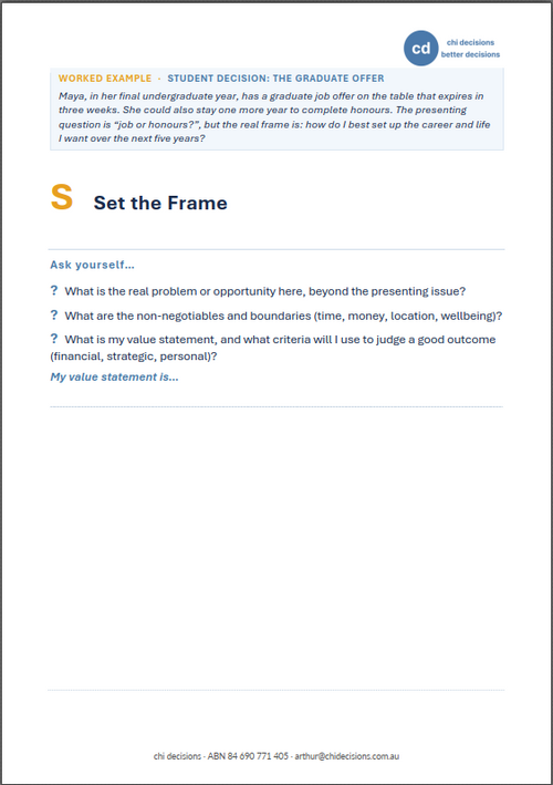 How to Make a Good Decision | SABUDI™ Guided Workbook (Digital Download)